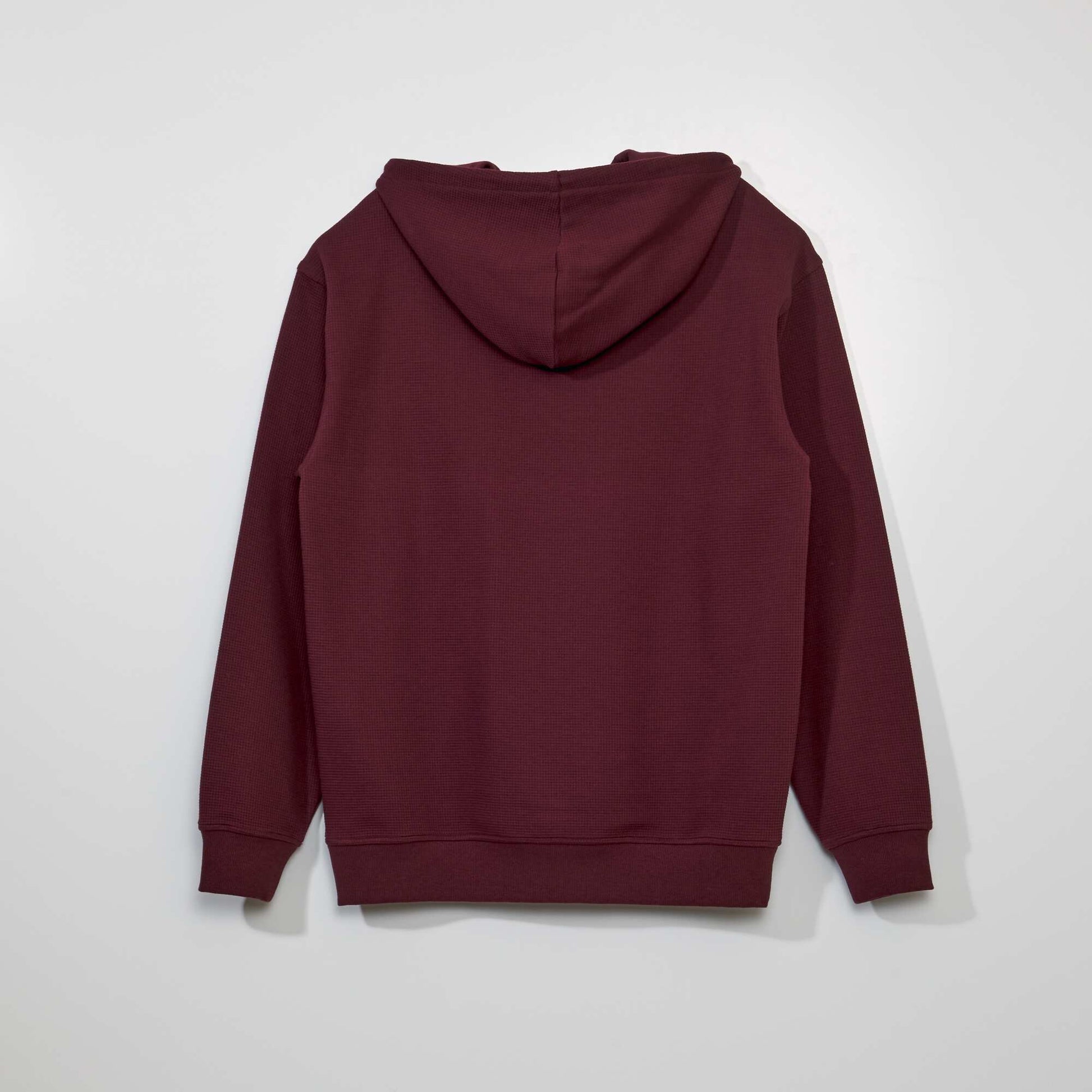 Sweat capuche en maille gaufr e Rouge