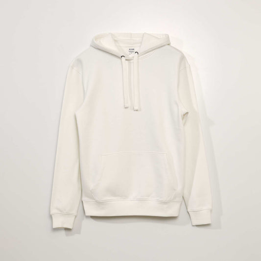 Sweat en molleton   capuche blanc