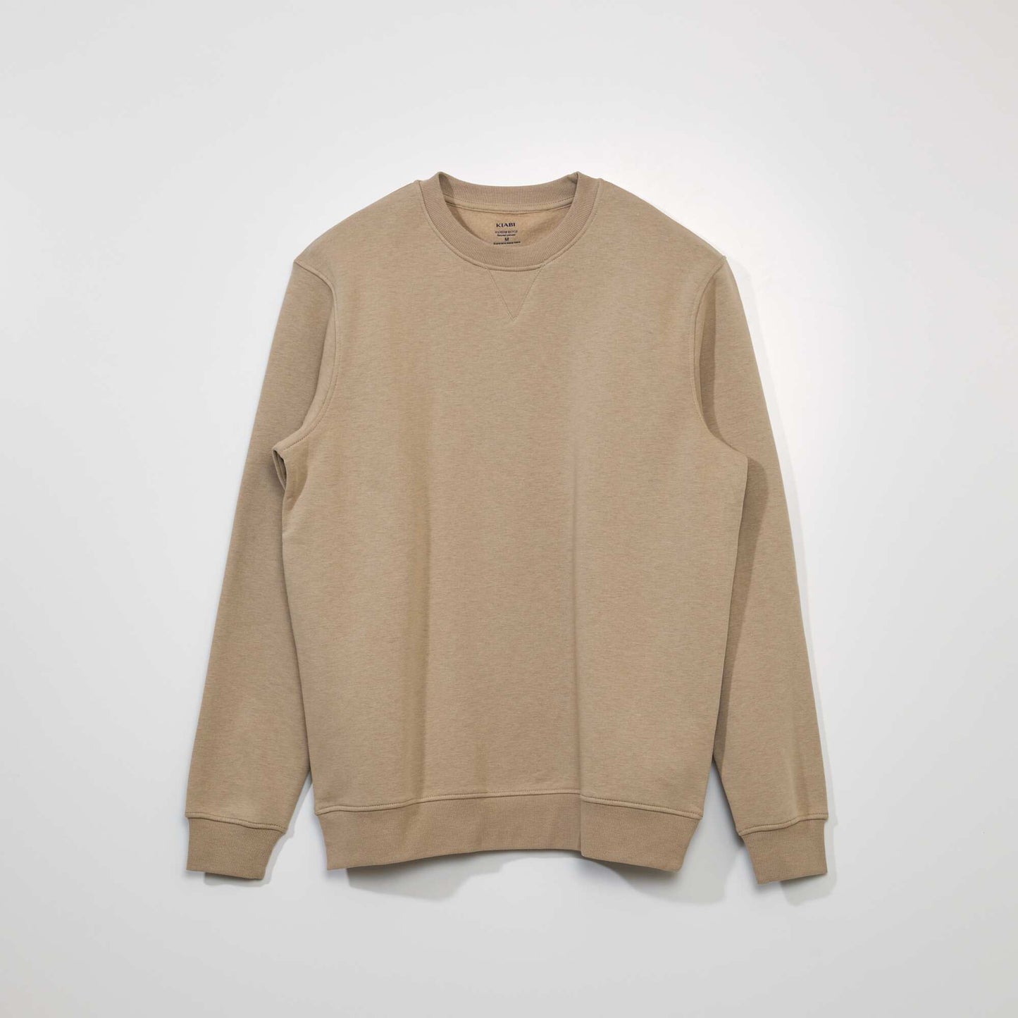 Sweat en molleton col rond Beige