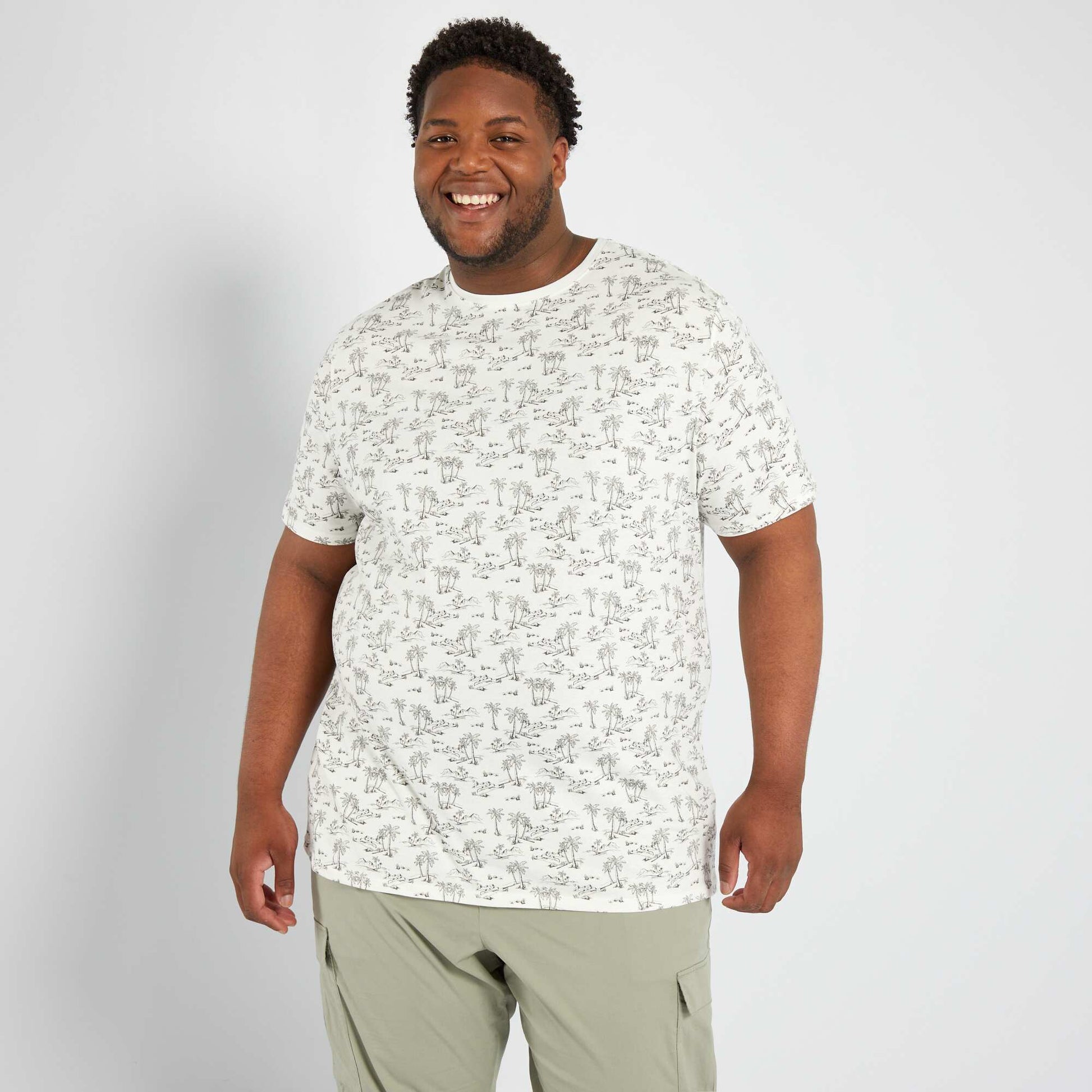 T-shirt en jersey avec print Blanc