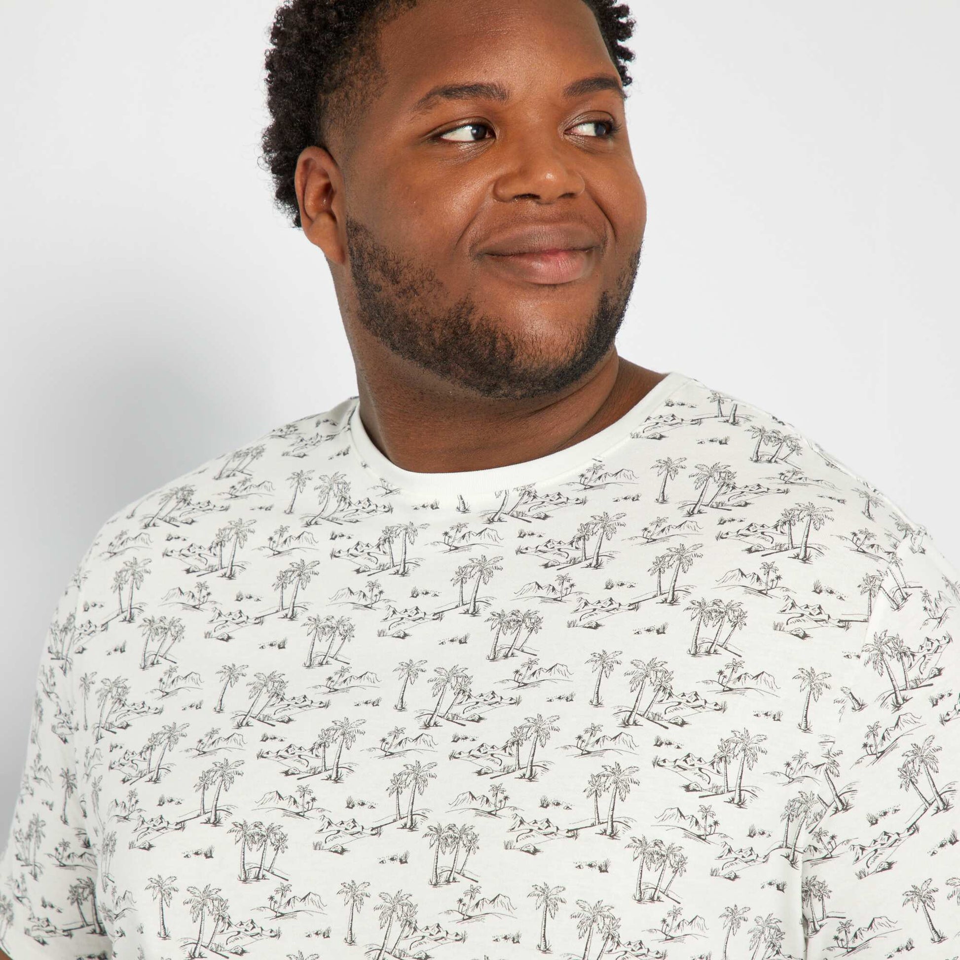 T-shirt en jersey avec print Blanc