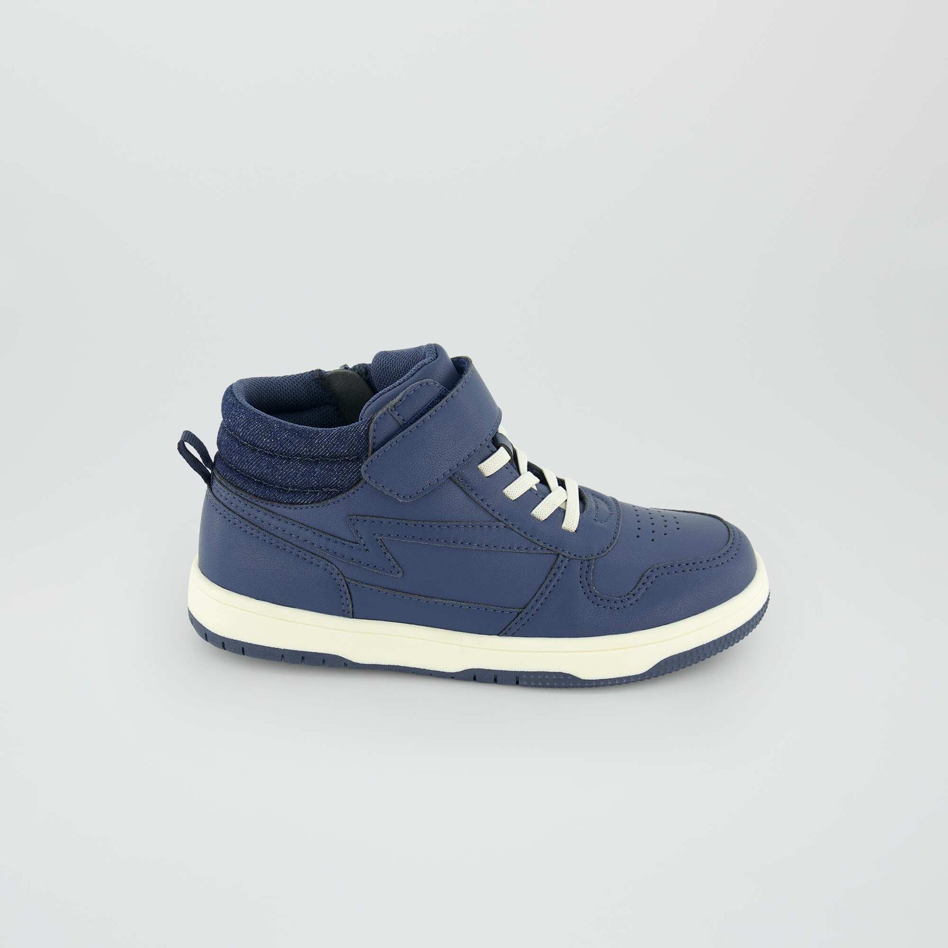Baskets montantes tricolore bleu fonc