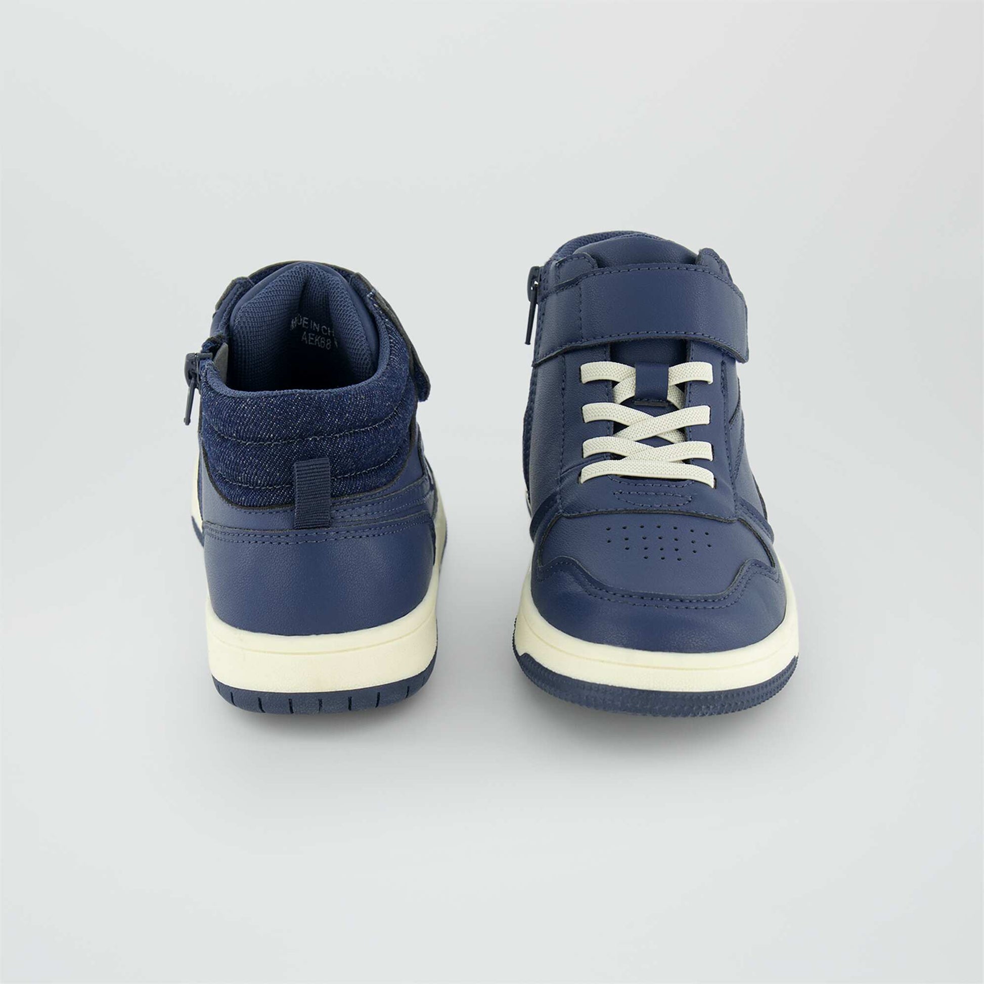 Baskets montantes tricolore bleu fonc
