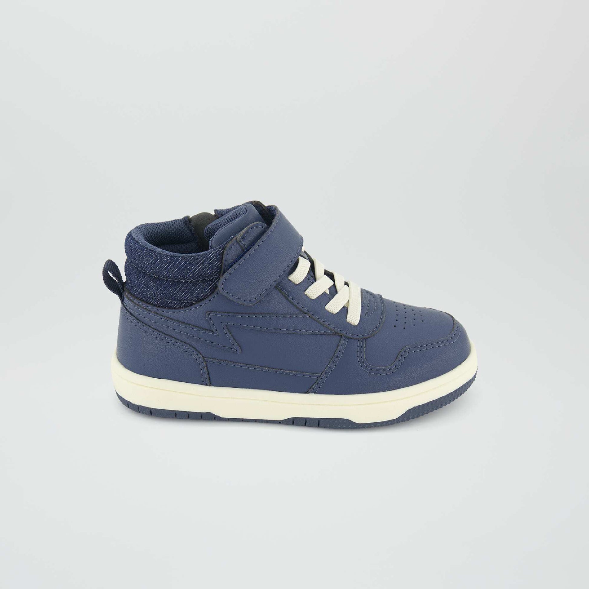 Baskets montantes tricolore bleu fonc