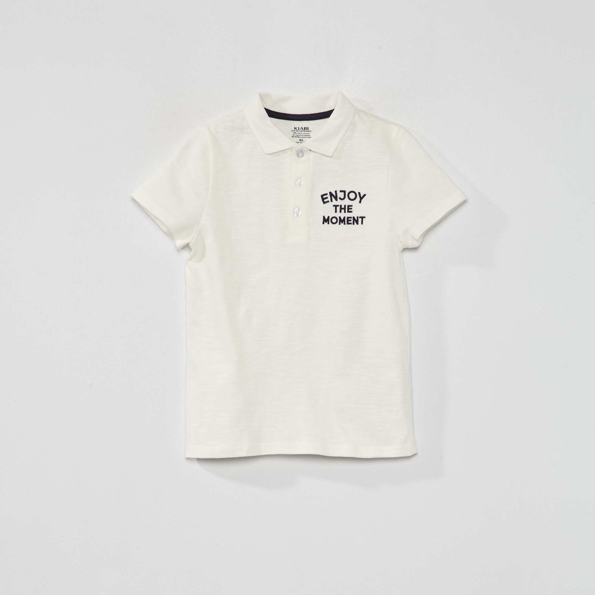 Polo 'Enjoy the moment' Blanc