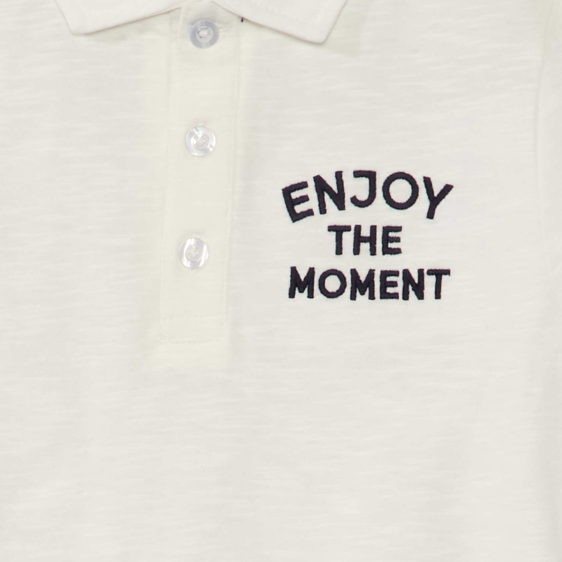 Polo 'Enjoy the moment' Blanc