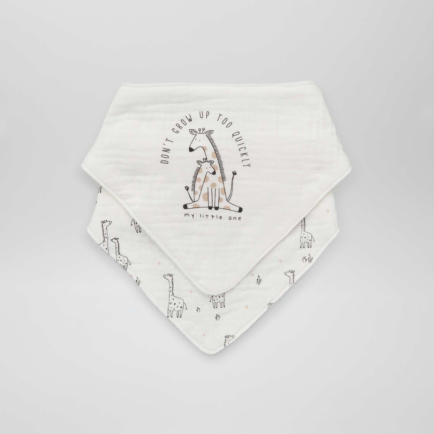 Lot de 2 bavoirs bandana Blanc