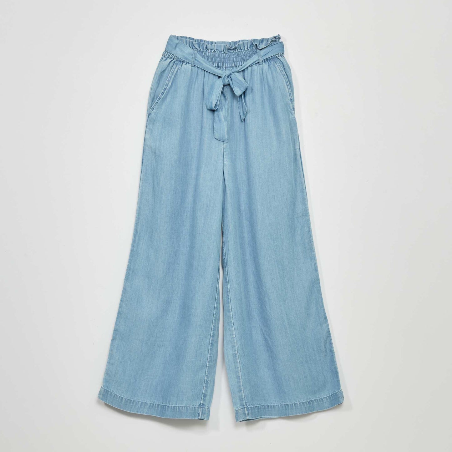 Pantalon type paperbag Bleu