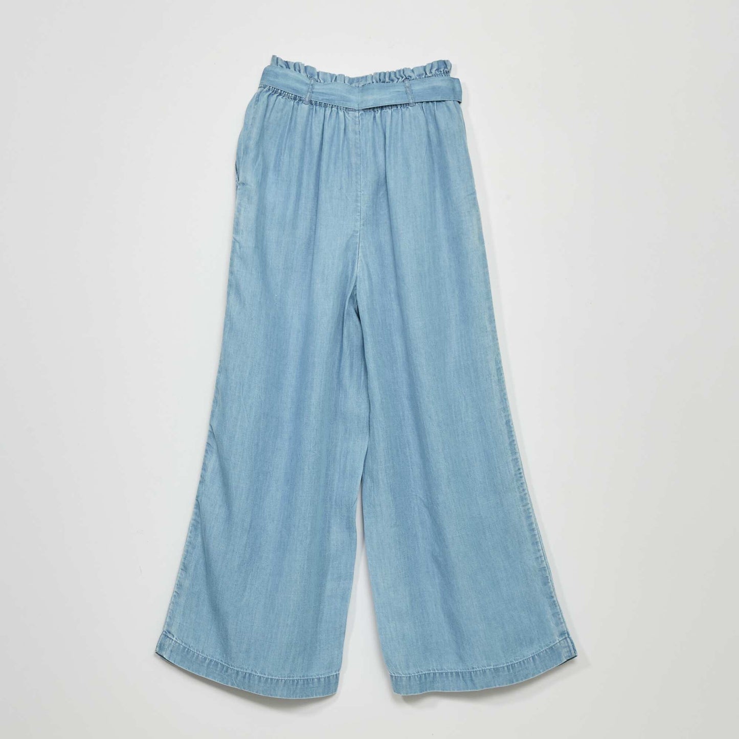 Pantalon type paperbag Bleu