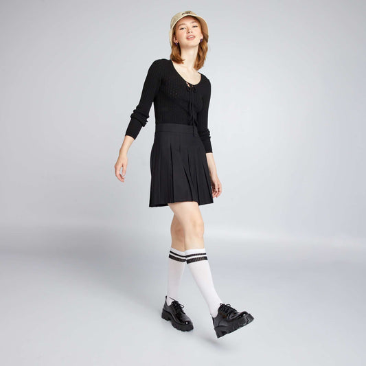 Jupe coupe pliss e noir