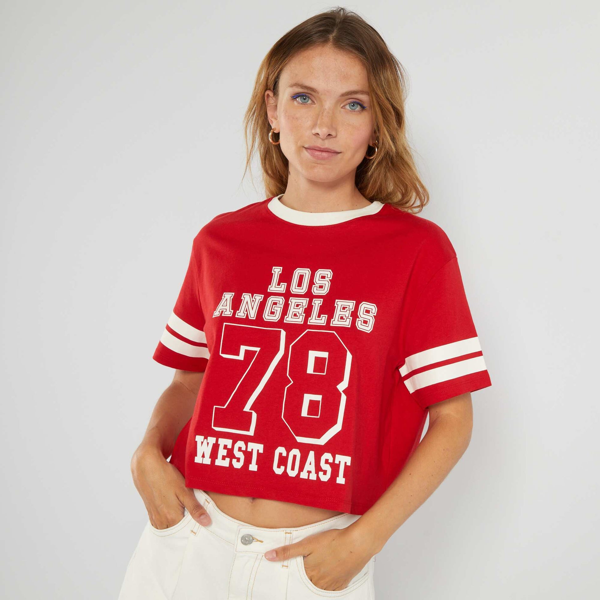 T-shirt cropped top Blanc