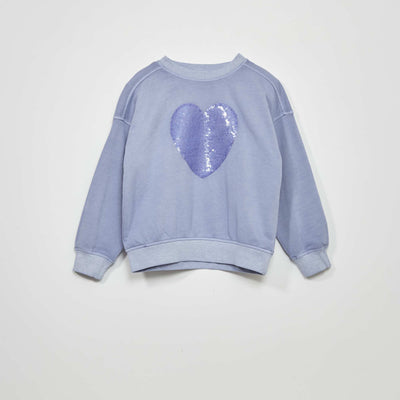Sweat en molleton l ger avec imprim Bleu