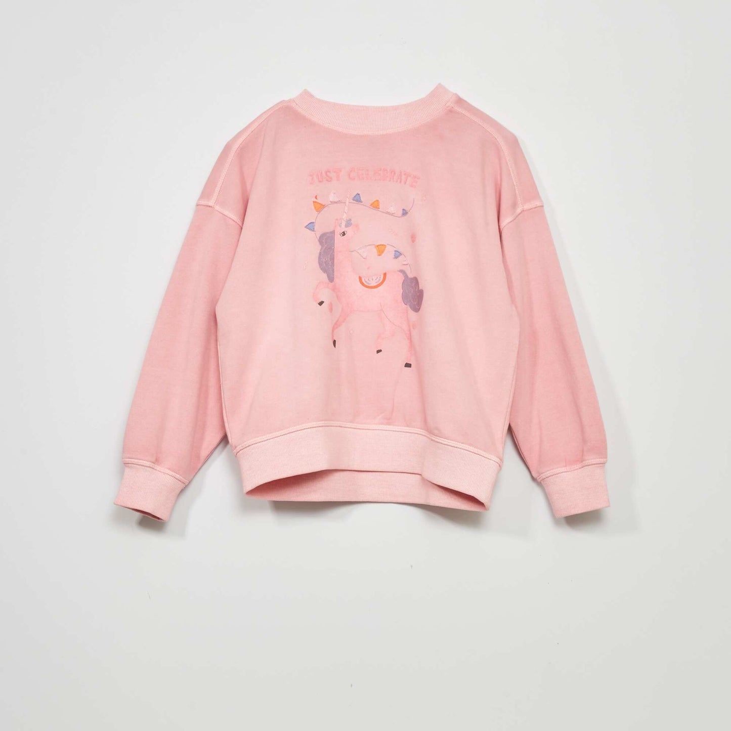 Sweat en molleton l ger avec imprim Rose