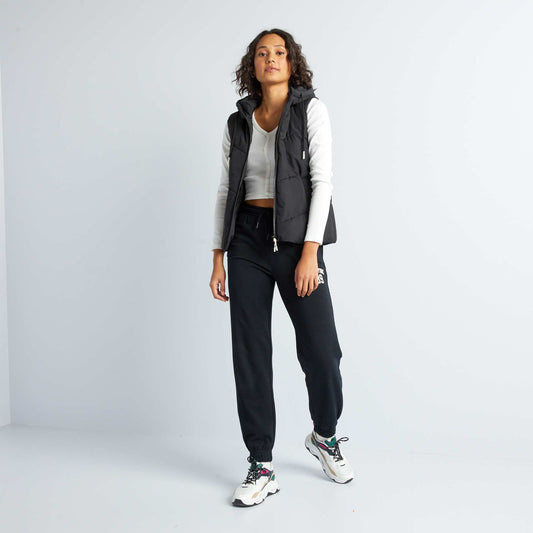 Doudoune capuche sans manches noir