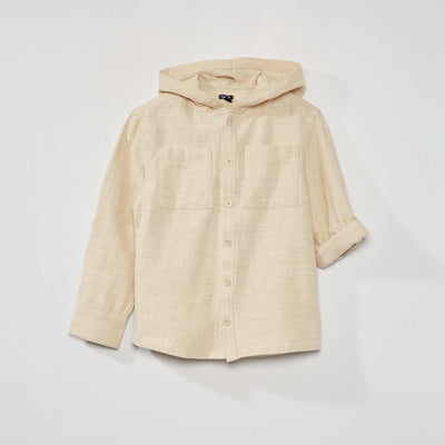 Chemise en lin et coton Beige