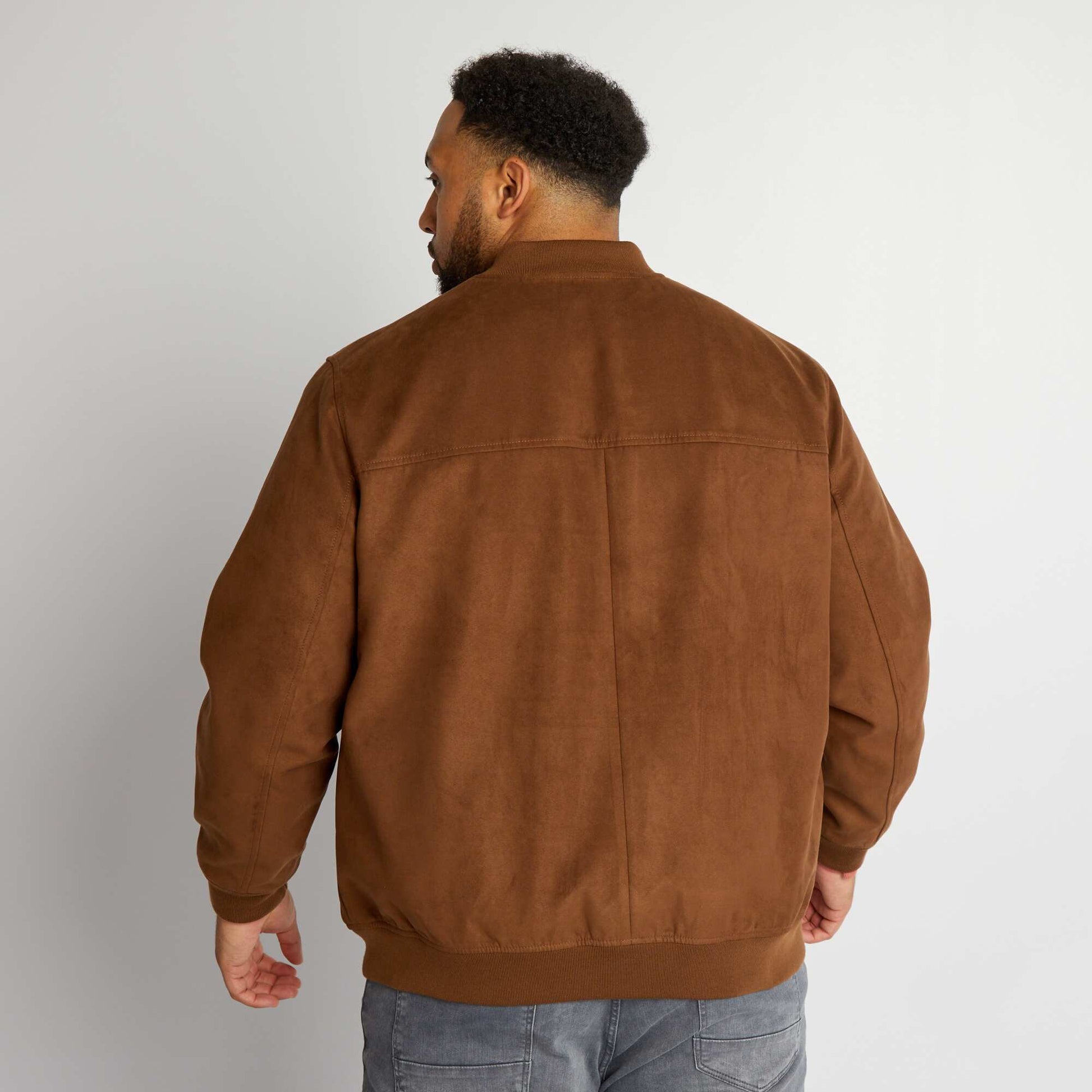 Veste en su dine Marron
