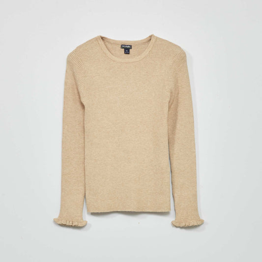 Pull en maille c tel e Beige