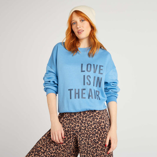 Sweat en molleton avec imprim Bleu ciel