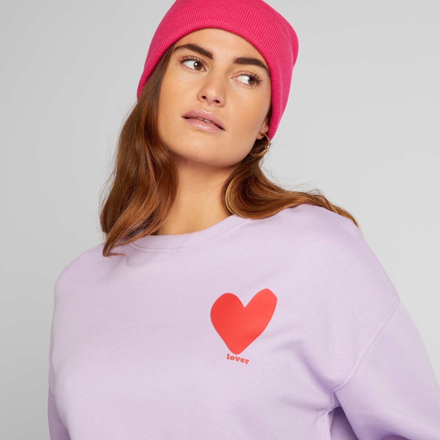 Sweat en molleton avec imprim Lilas