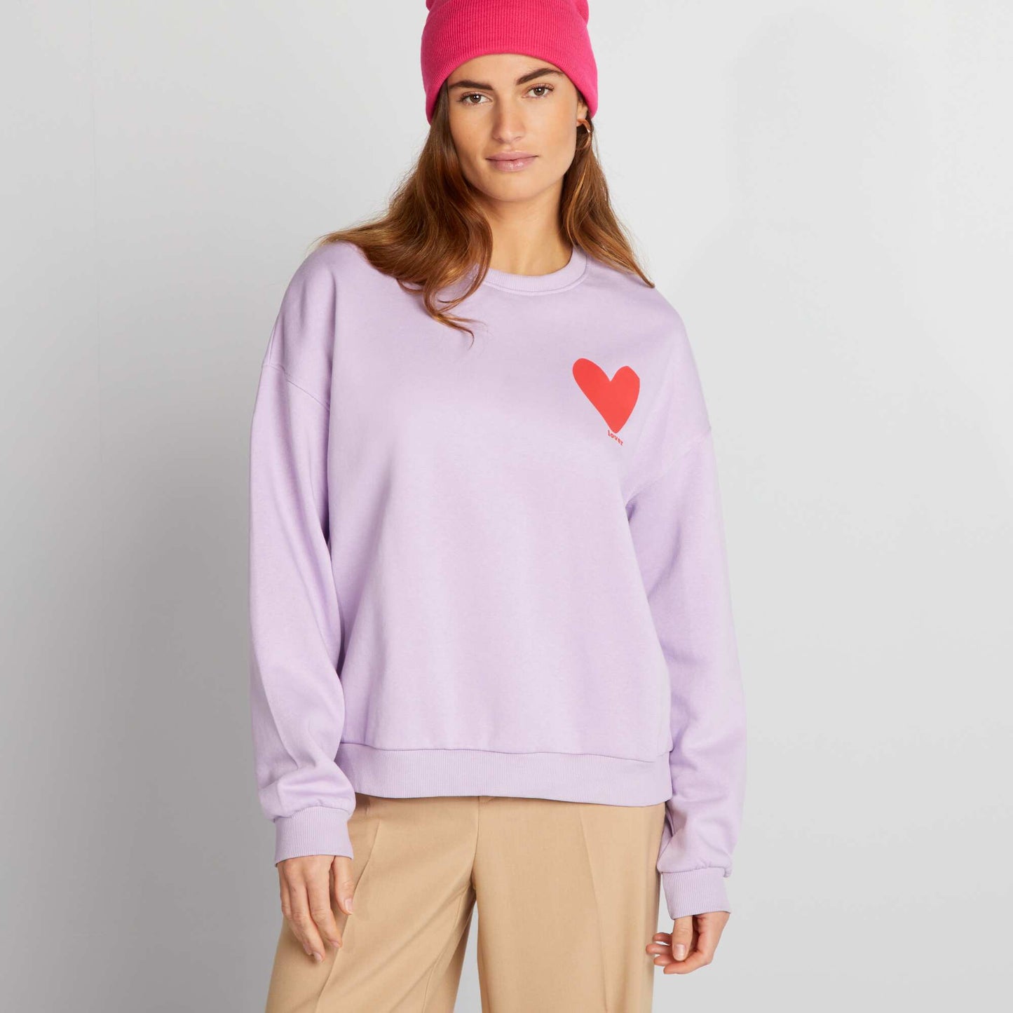 Sweat en molleton avec imprim Lilas
