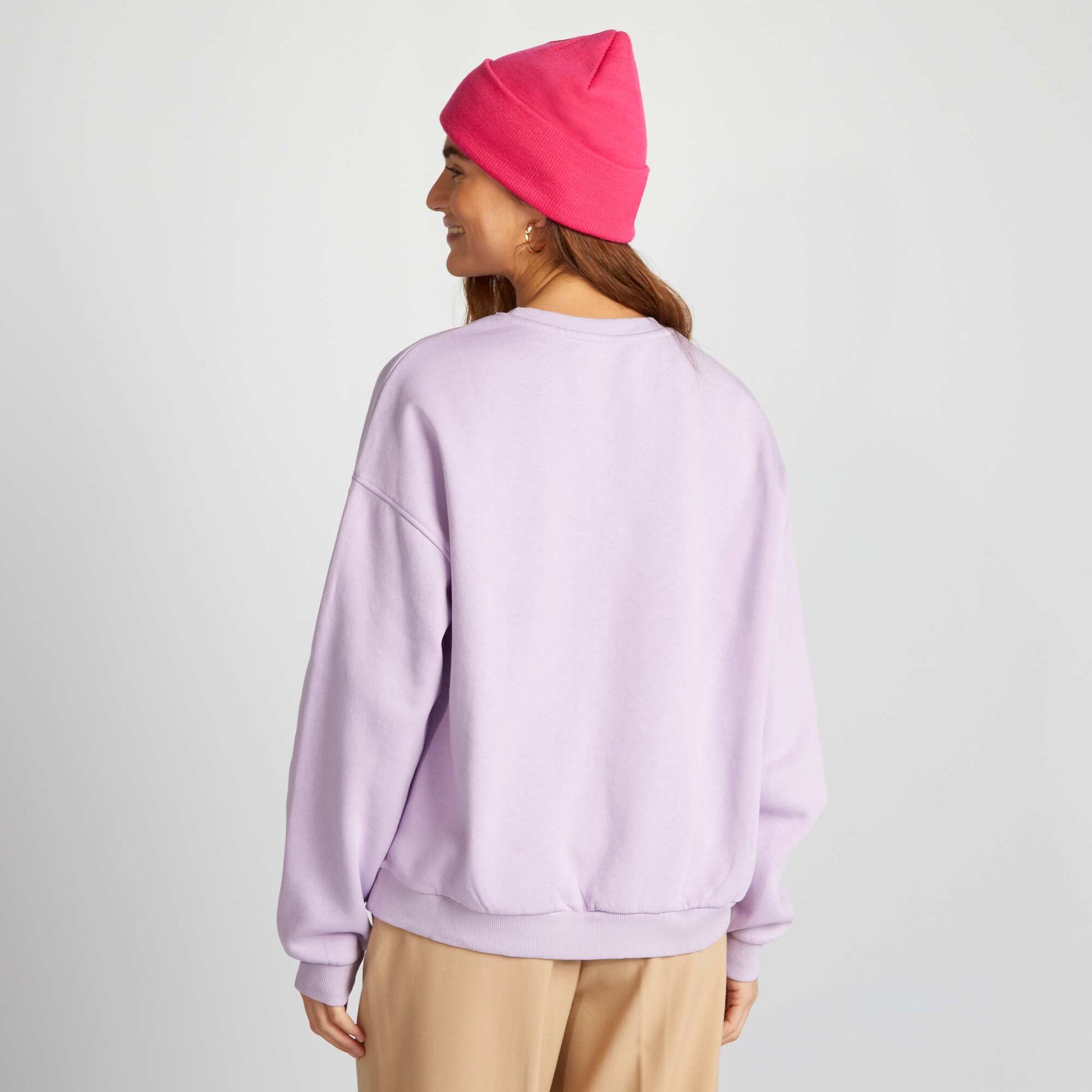 Sweat en molleton avec imprim Lilas