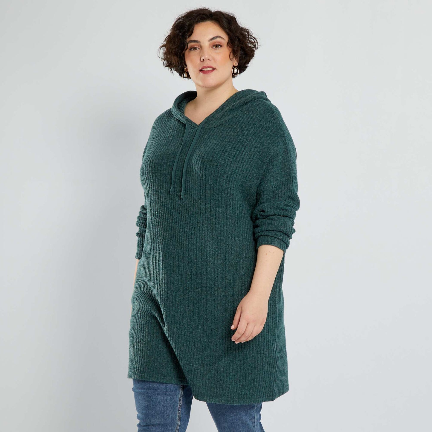 Robe pull capuche Vert