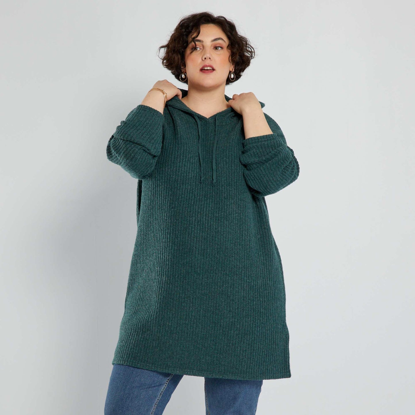 Robe pull capuche Vert