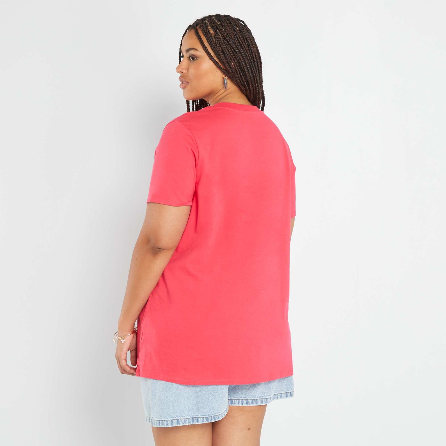 T-shirt en jersey manches courtes Rose