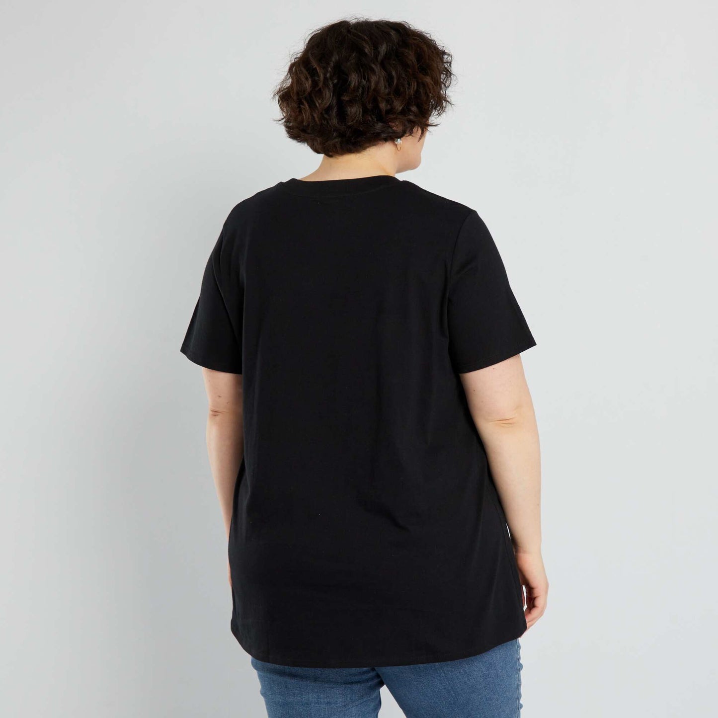 T-shirt en jersey manches courtes Noir