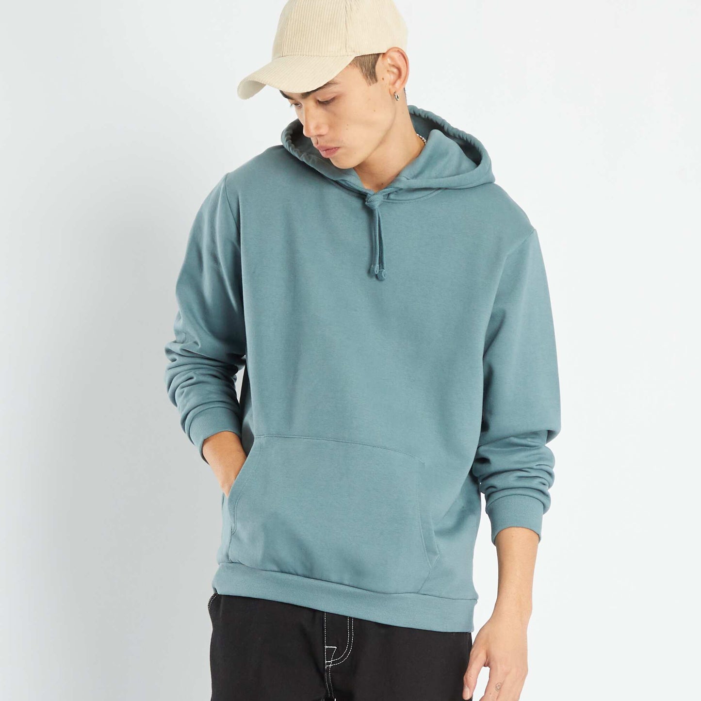 Sweat capuche avec poche kangourou Bleu