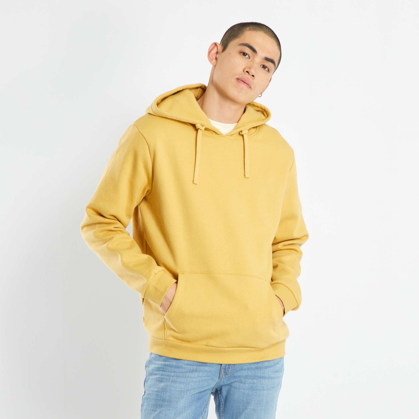 Sweat capuche avec poche kangourou Jaune