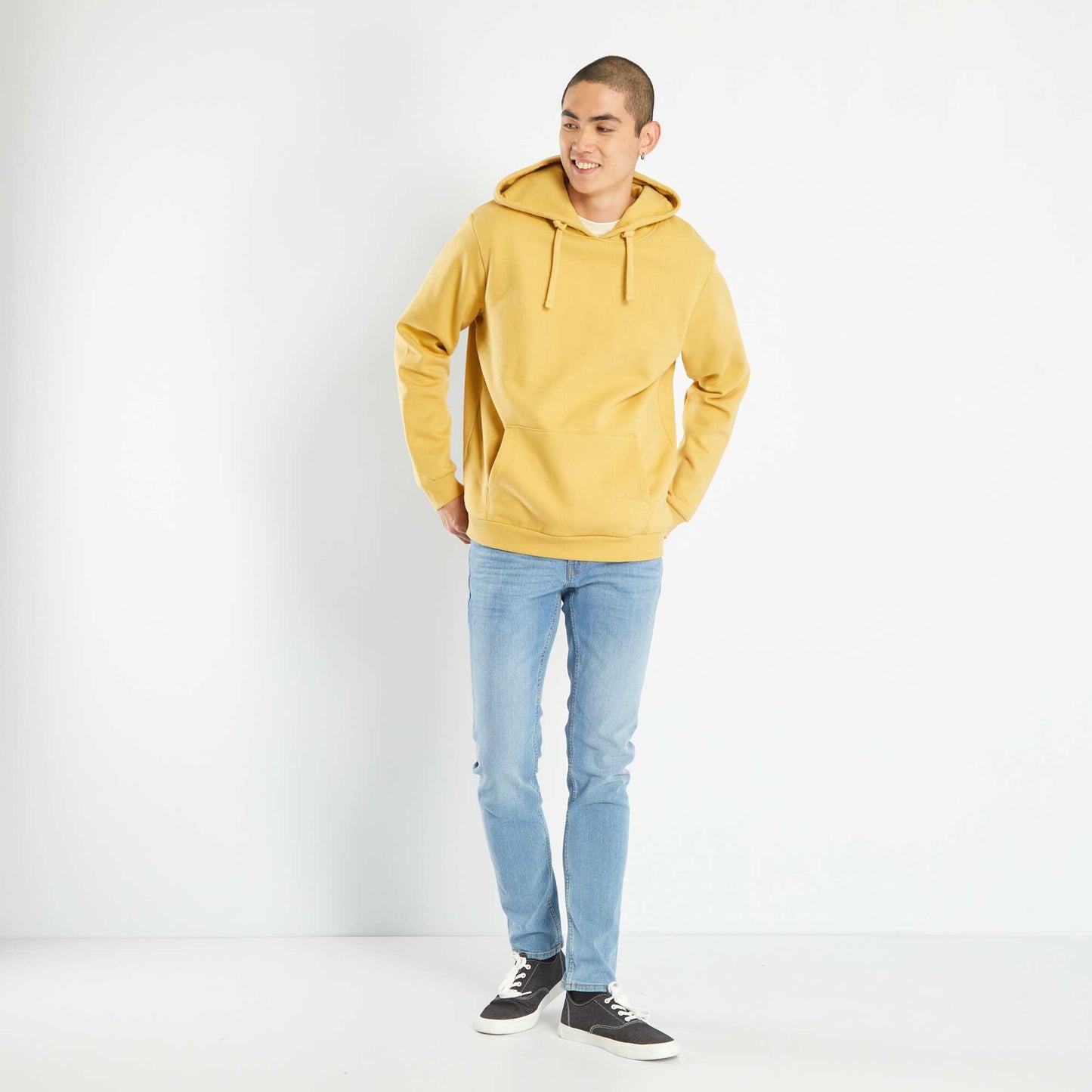 Sweat capuche avec poche kangourou Jaune