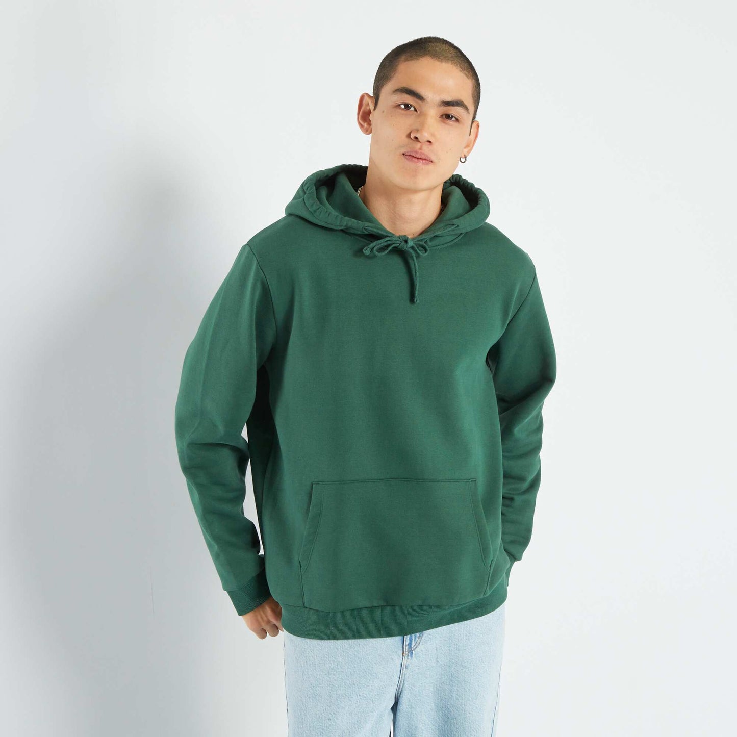 Sweat capuche avec poche kangourou Vert sapin