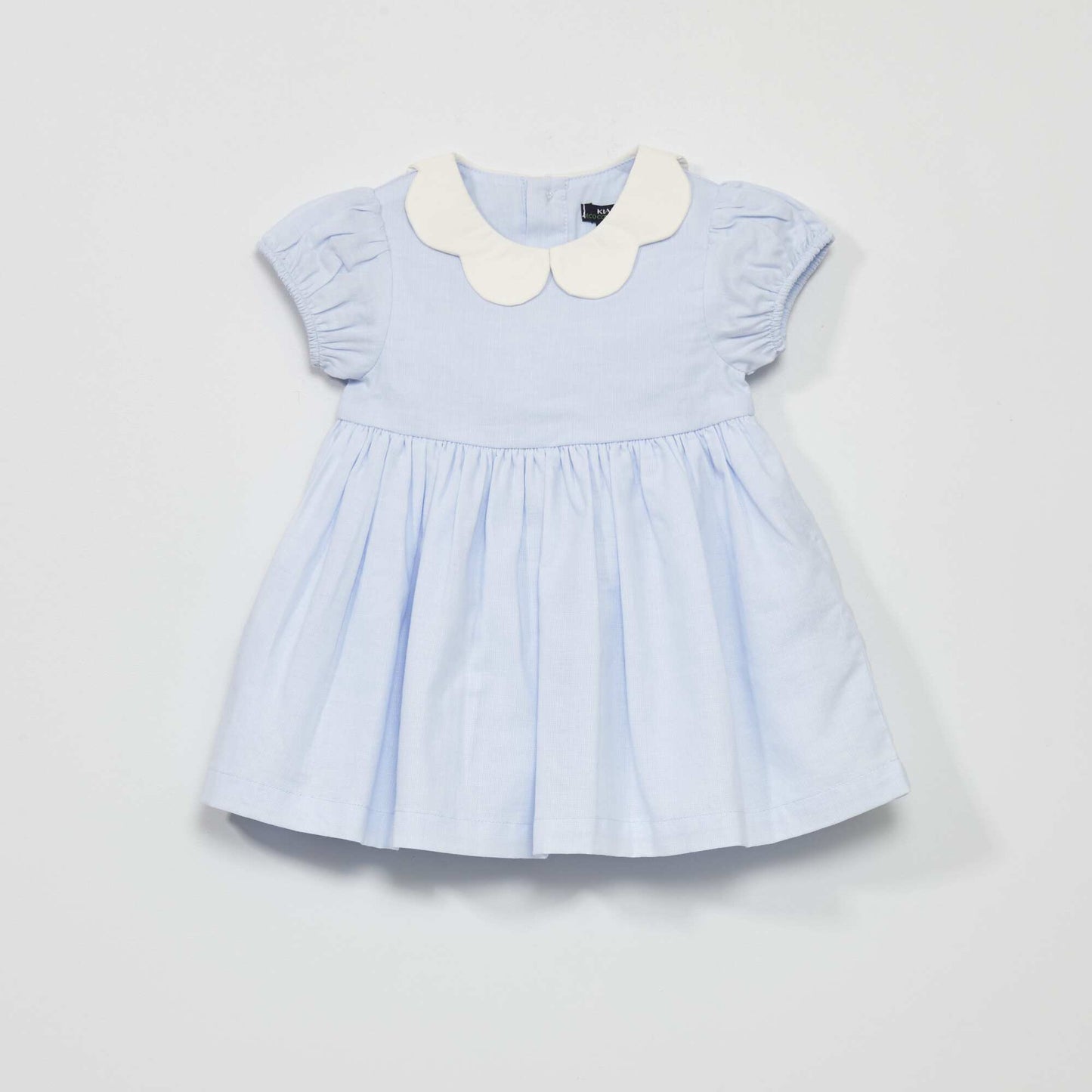 Robe en popeline col claudine Bleu