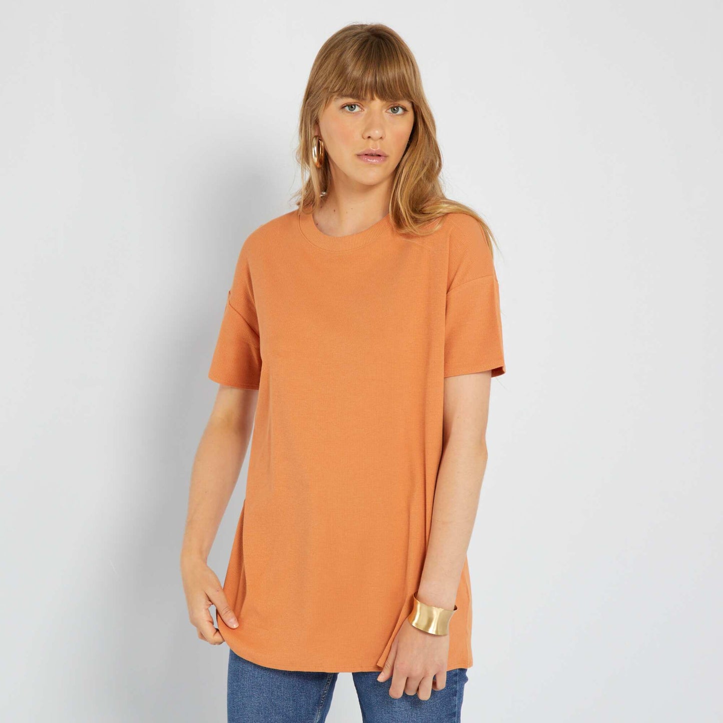 T-shirt long c tel Orange