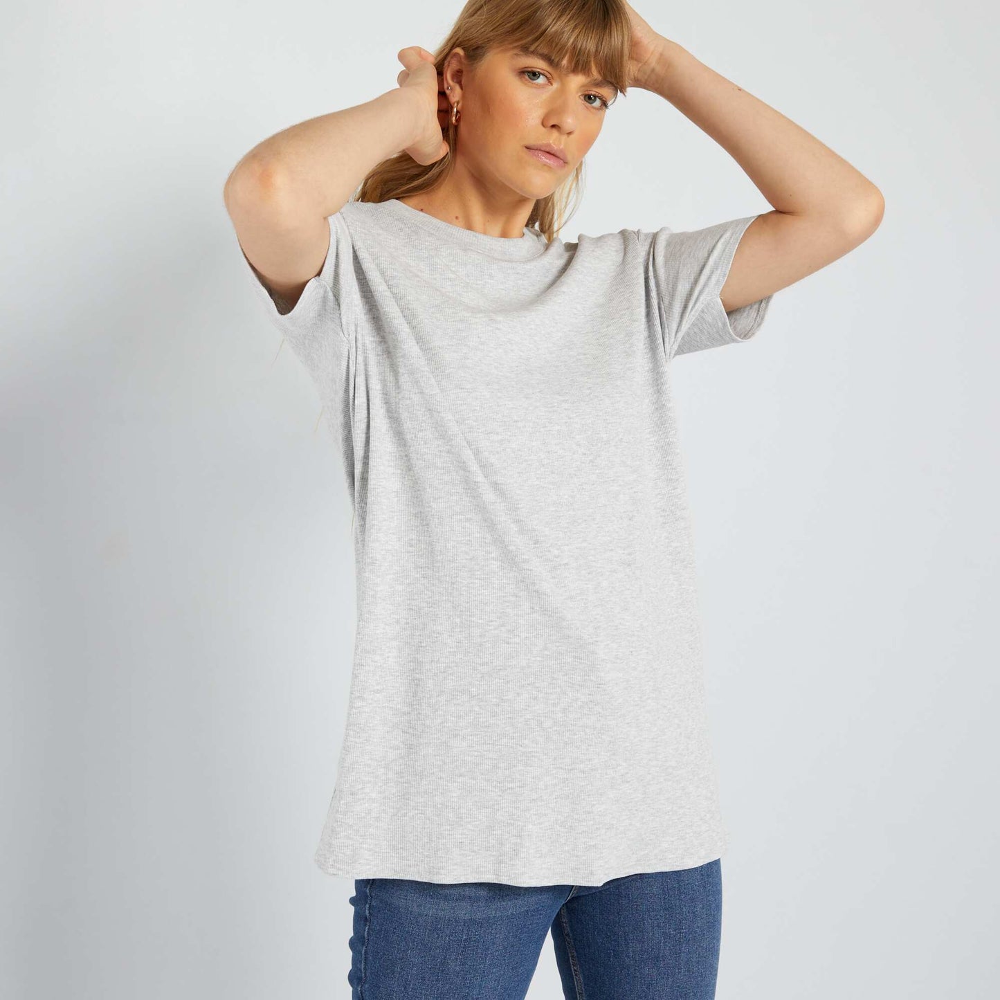 T-shirt long c tel Gris