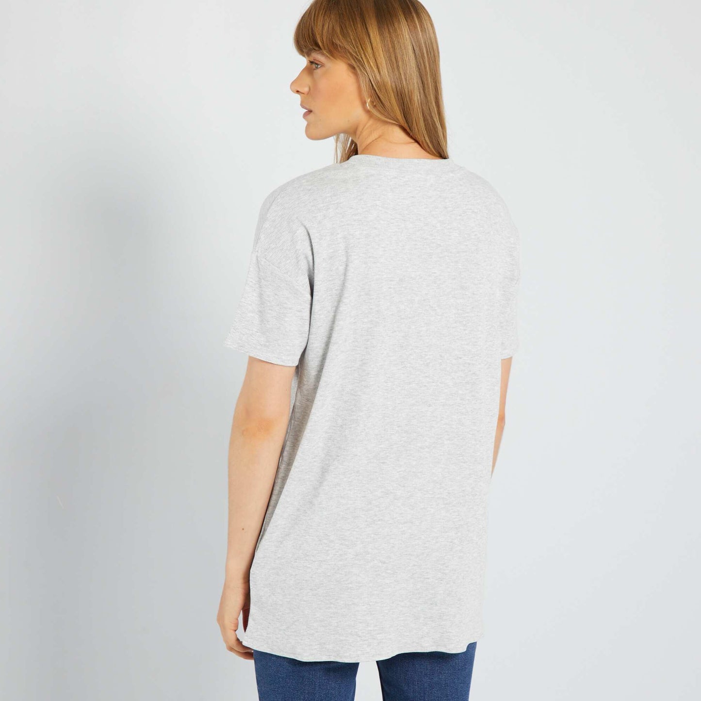 T-shirt long c tel Gris