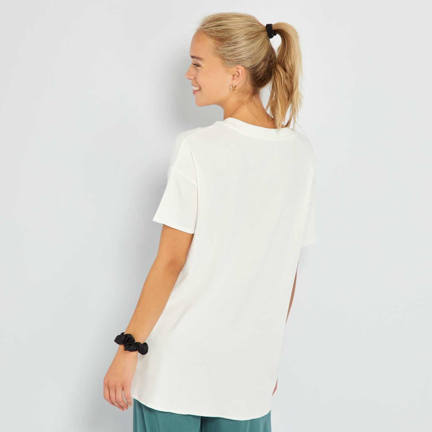 T-shirt long c tel Blanc