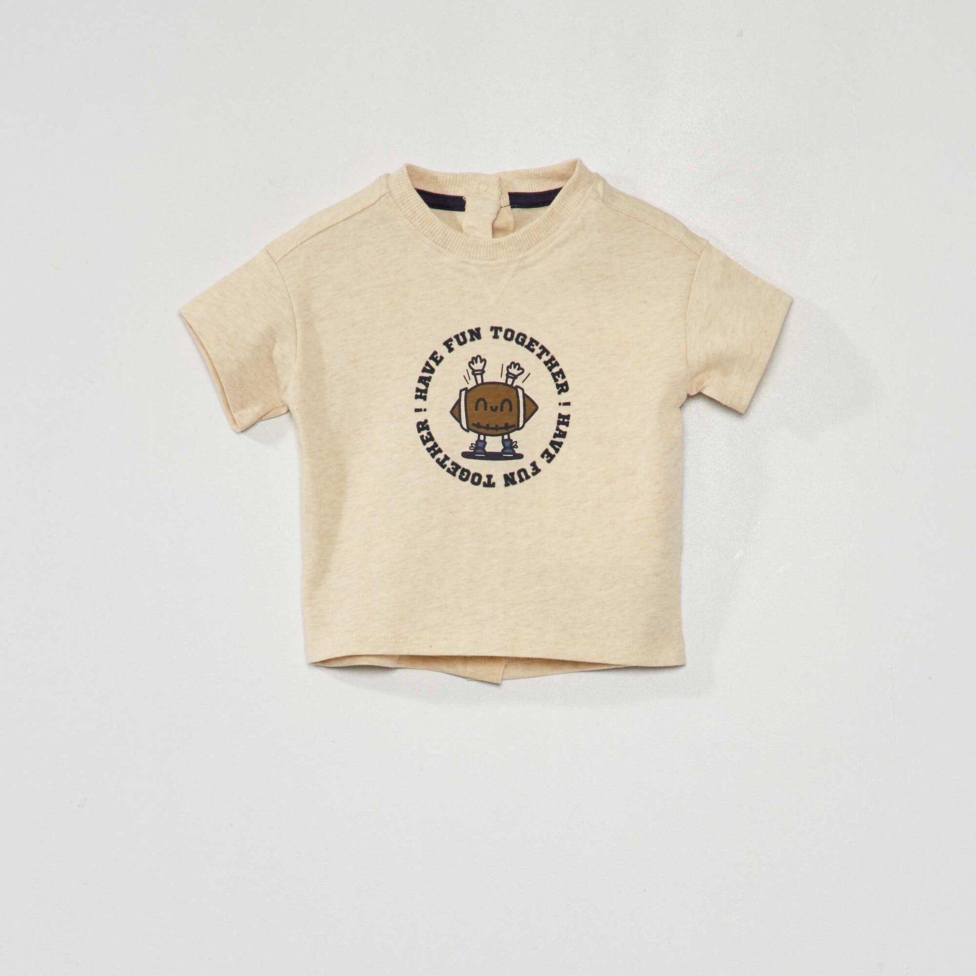 T-shirt en jersey manches courtes Beige