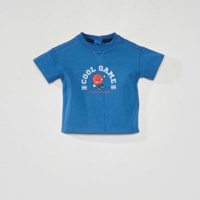 T-shirt en jersey manches courtes Bleu
