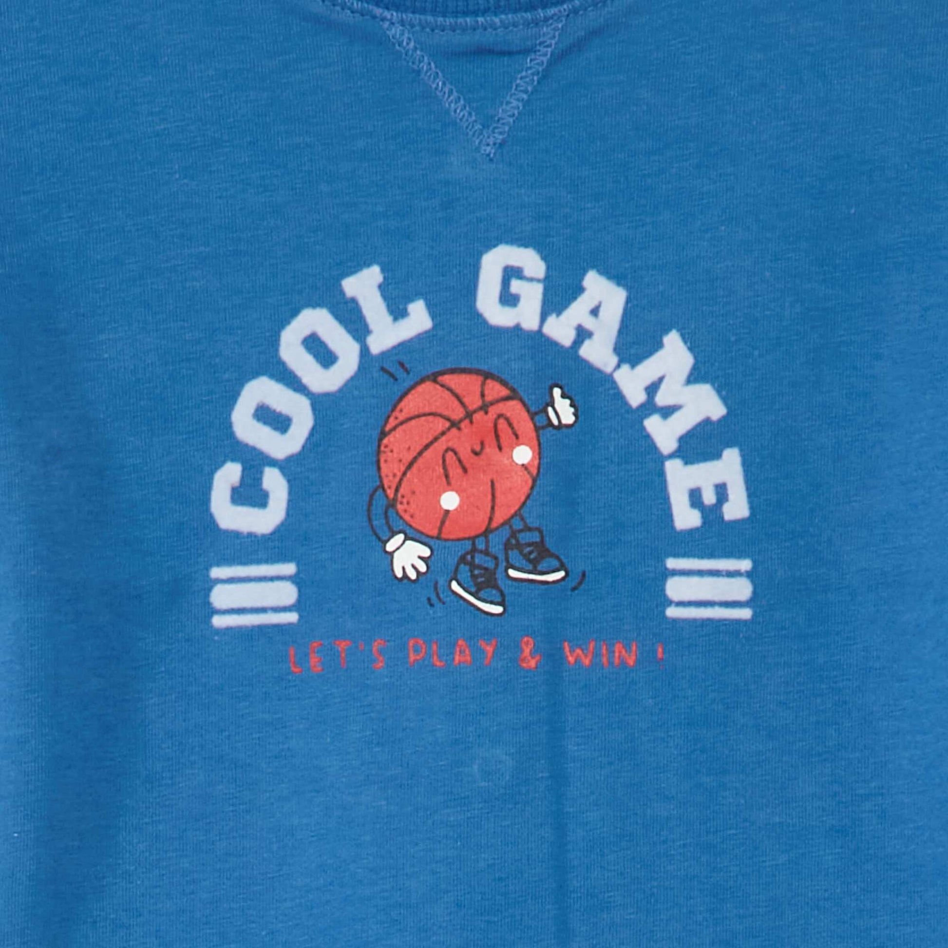T-shirt en jersey manches courtes Bleu