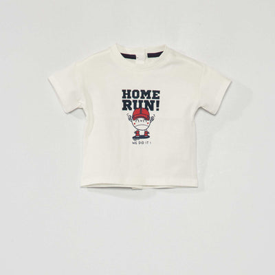 T-shirt en jersey manches courtes Blanc