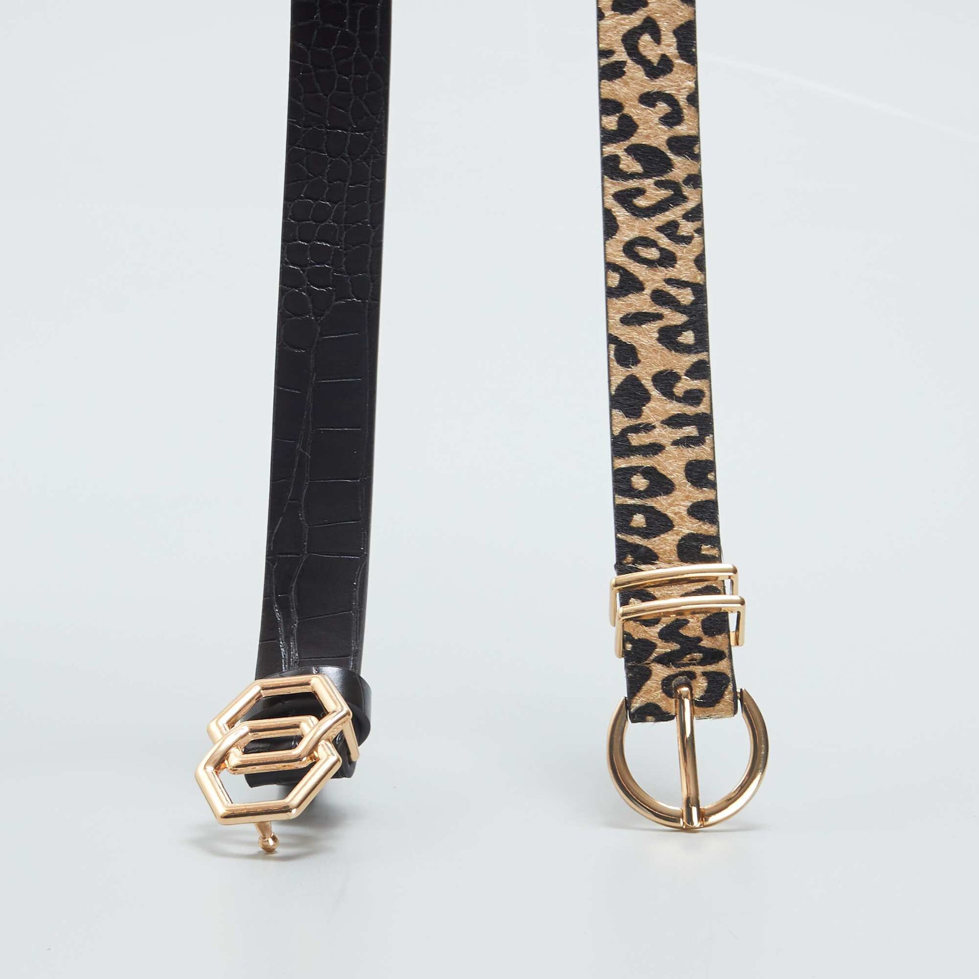 Lot de 2 ceintures fines Noir