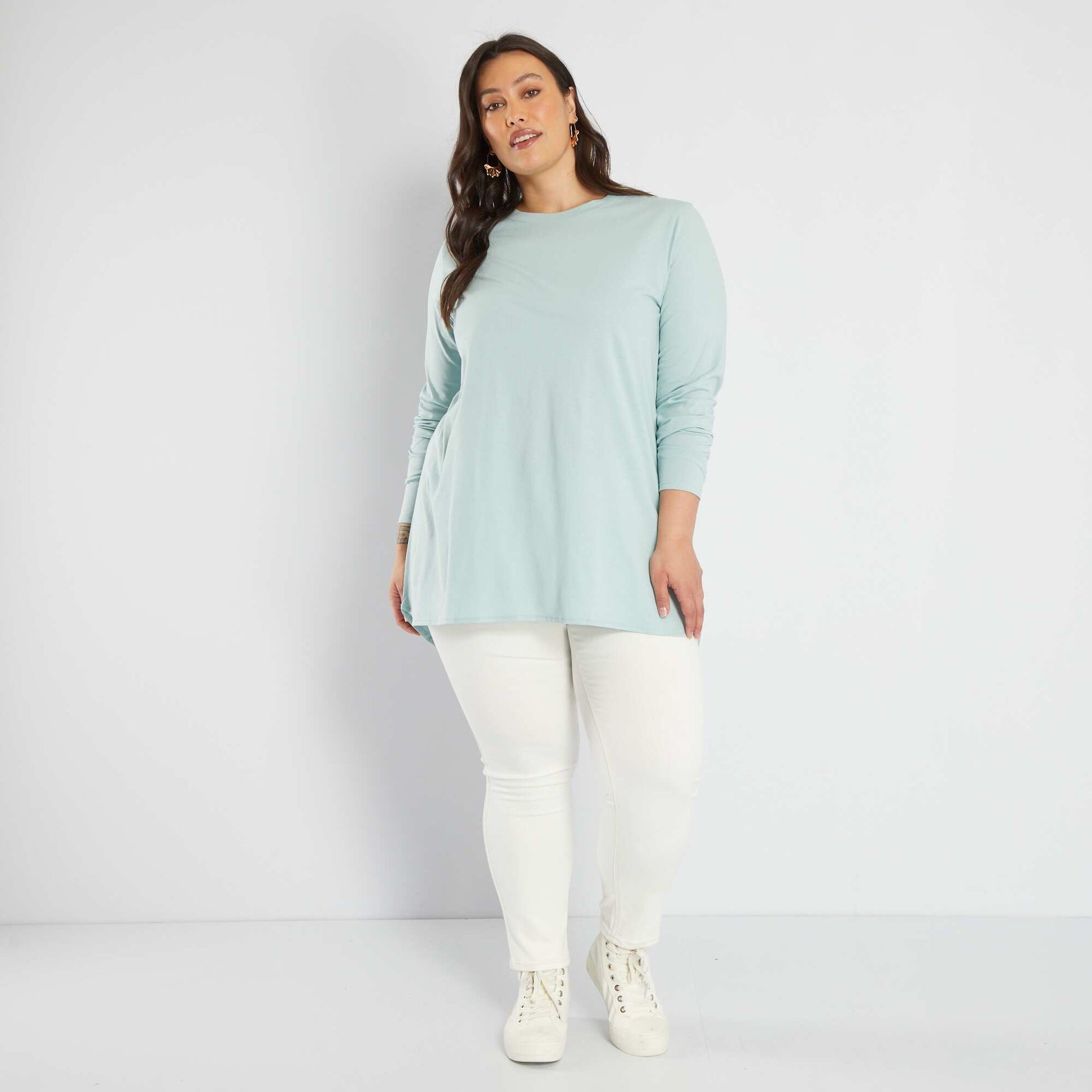 T-shirt rallong manches longues Bleu