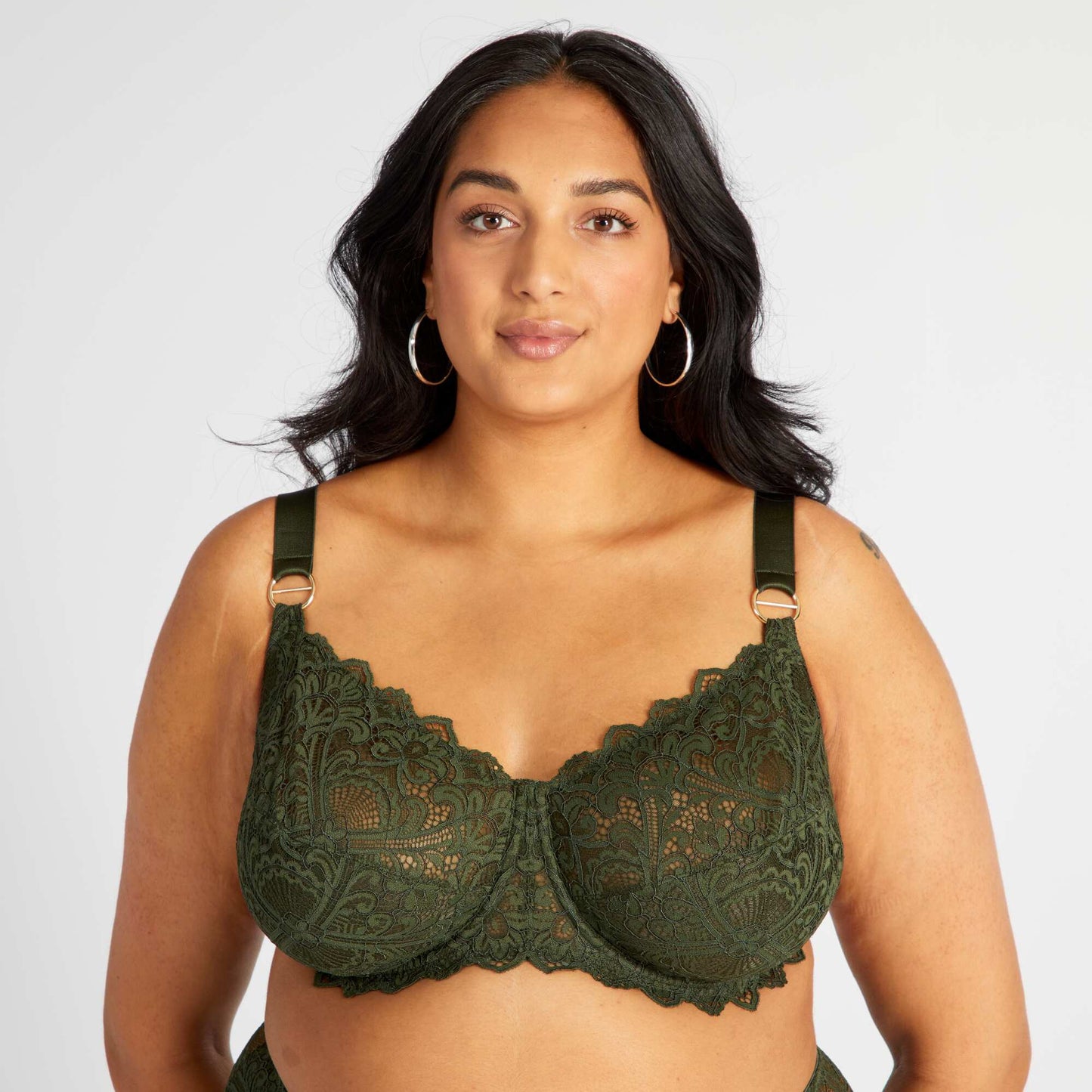 Soutien-gorge corbeille en dentelle Vert sapin