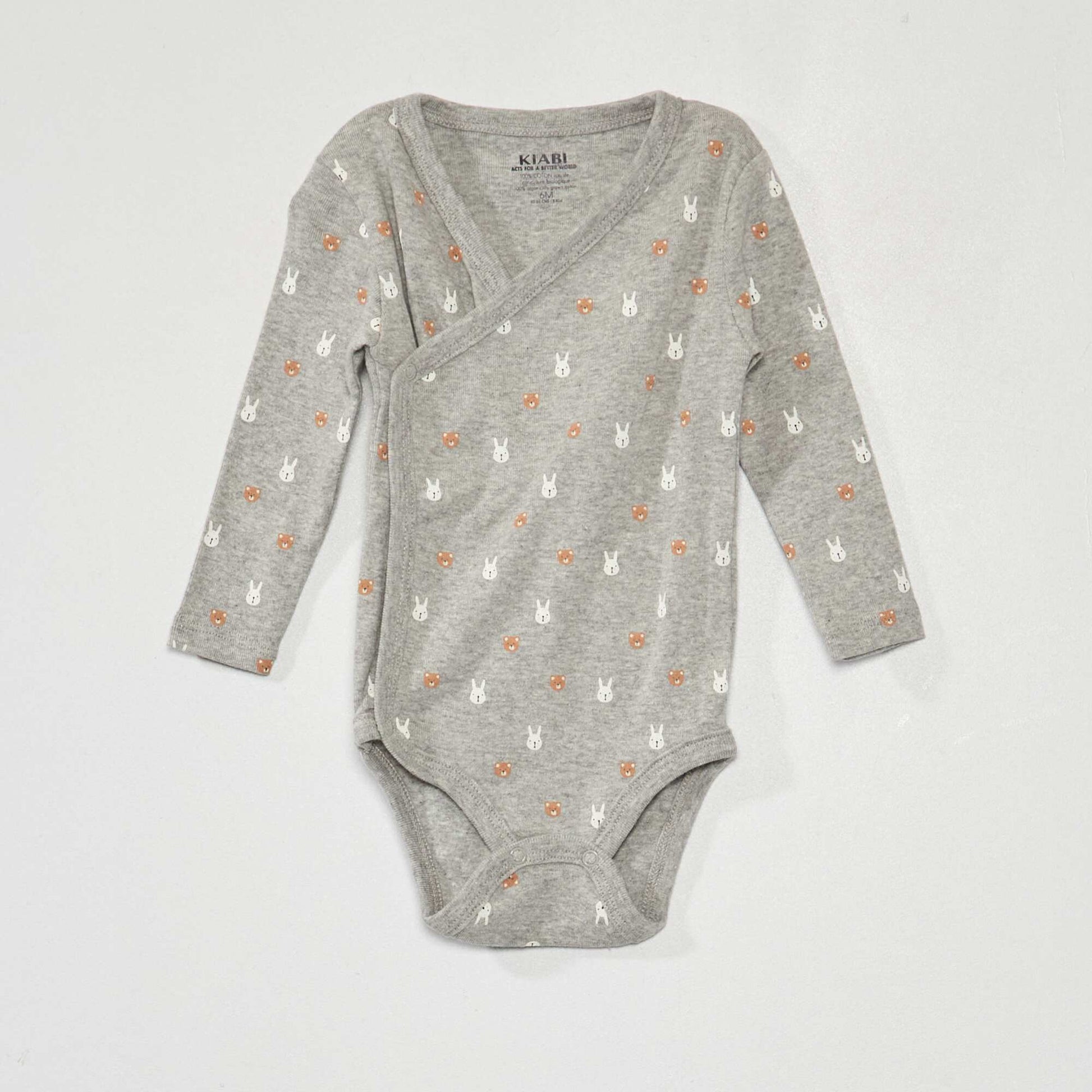 Lot de 3 bodies en jersey - 3 pi ces Blanc/gris