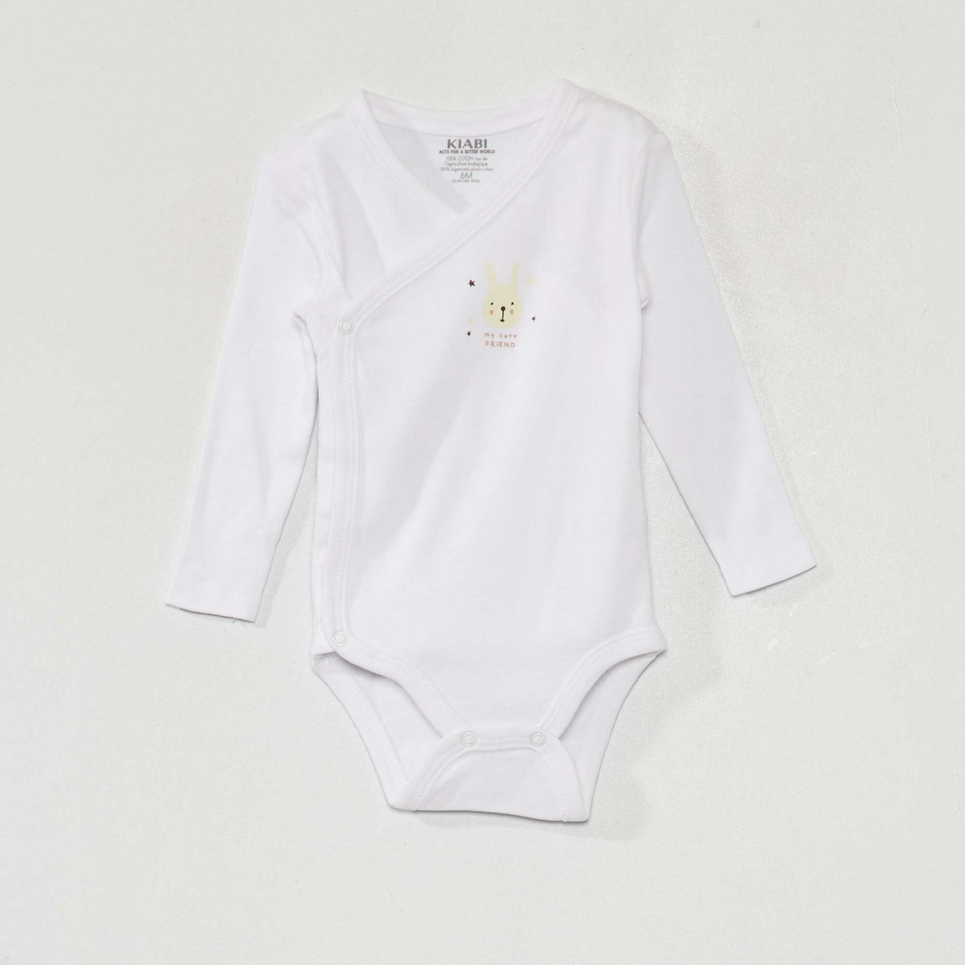 Lot de 3 bodies en jersey - 3 pi ces Blanc/gris