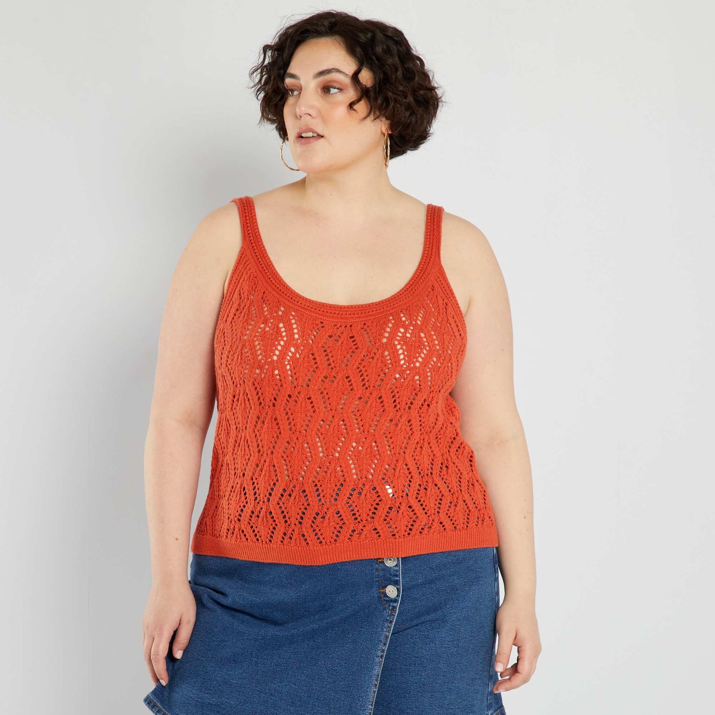 D bardeur en crochet orange