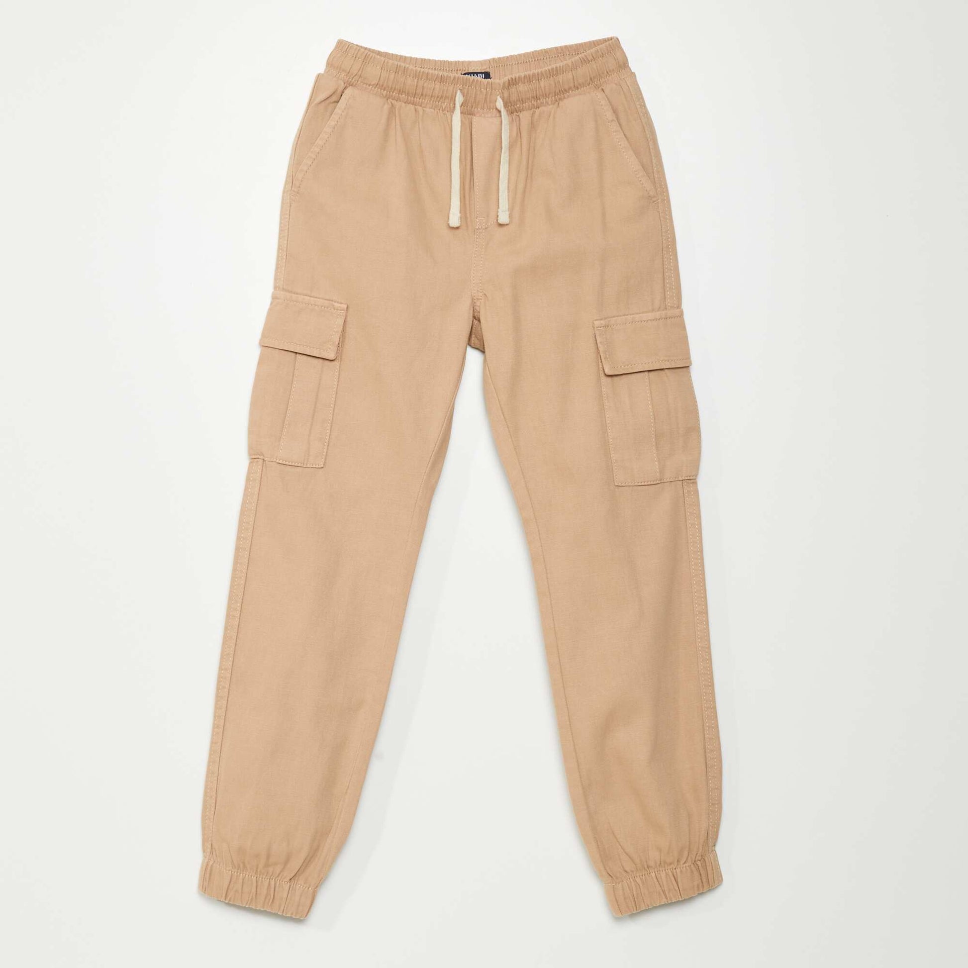 Pantalon taille lastiqu e avec poches Beige