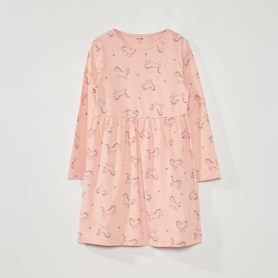 Robe en jersey avec imprim Rose
